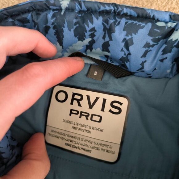 Orvis Pro Ski Outdoor Hiking Utility Feminine Floral Leaf Pattern Puffer Vest S - Picture 4 of 7